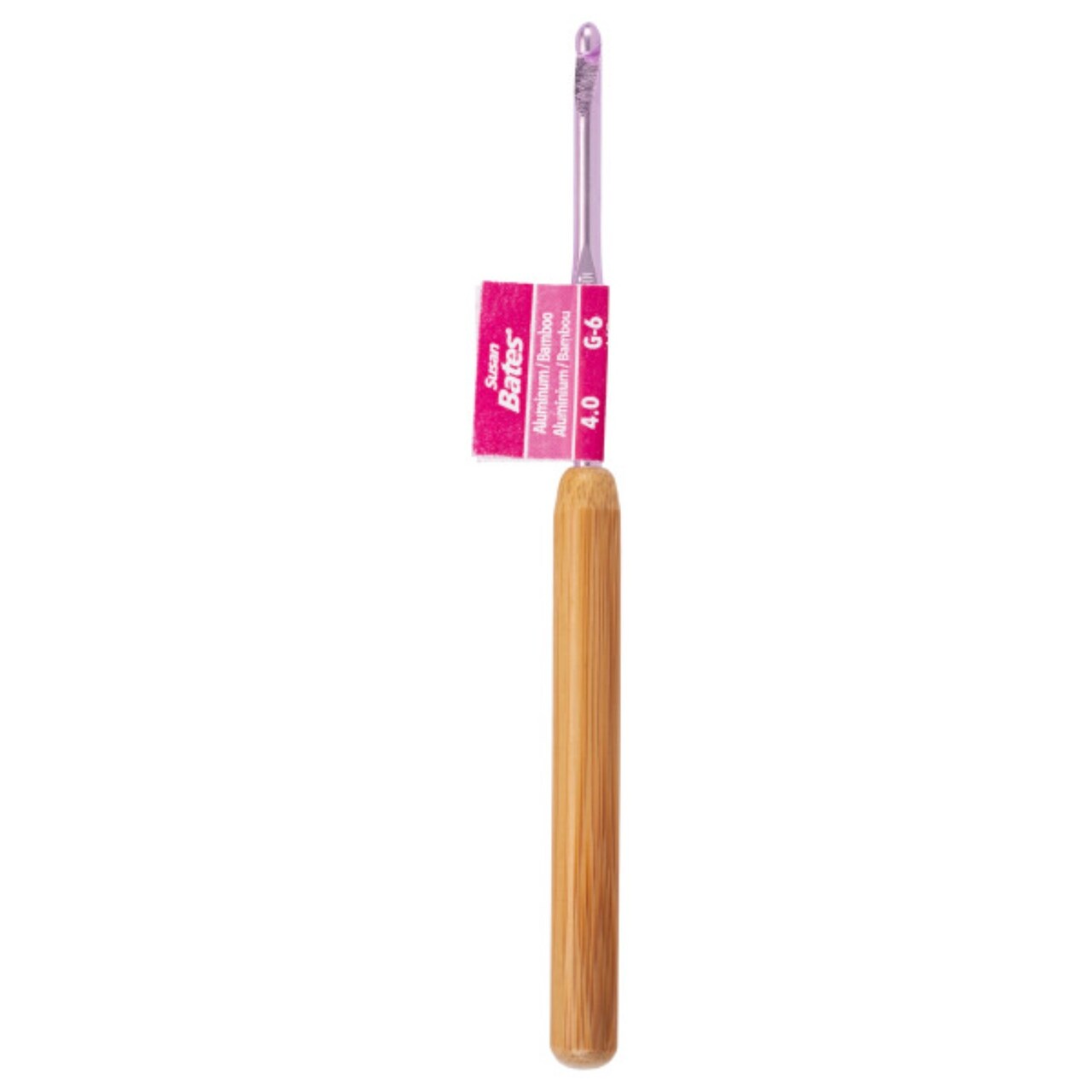 Susan Bates Silvalume Bamboo Handle Aluminum Crochet Hook-Size G6/4mm